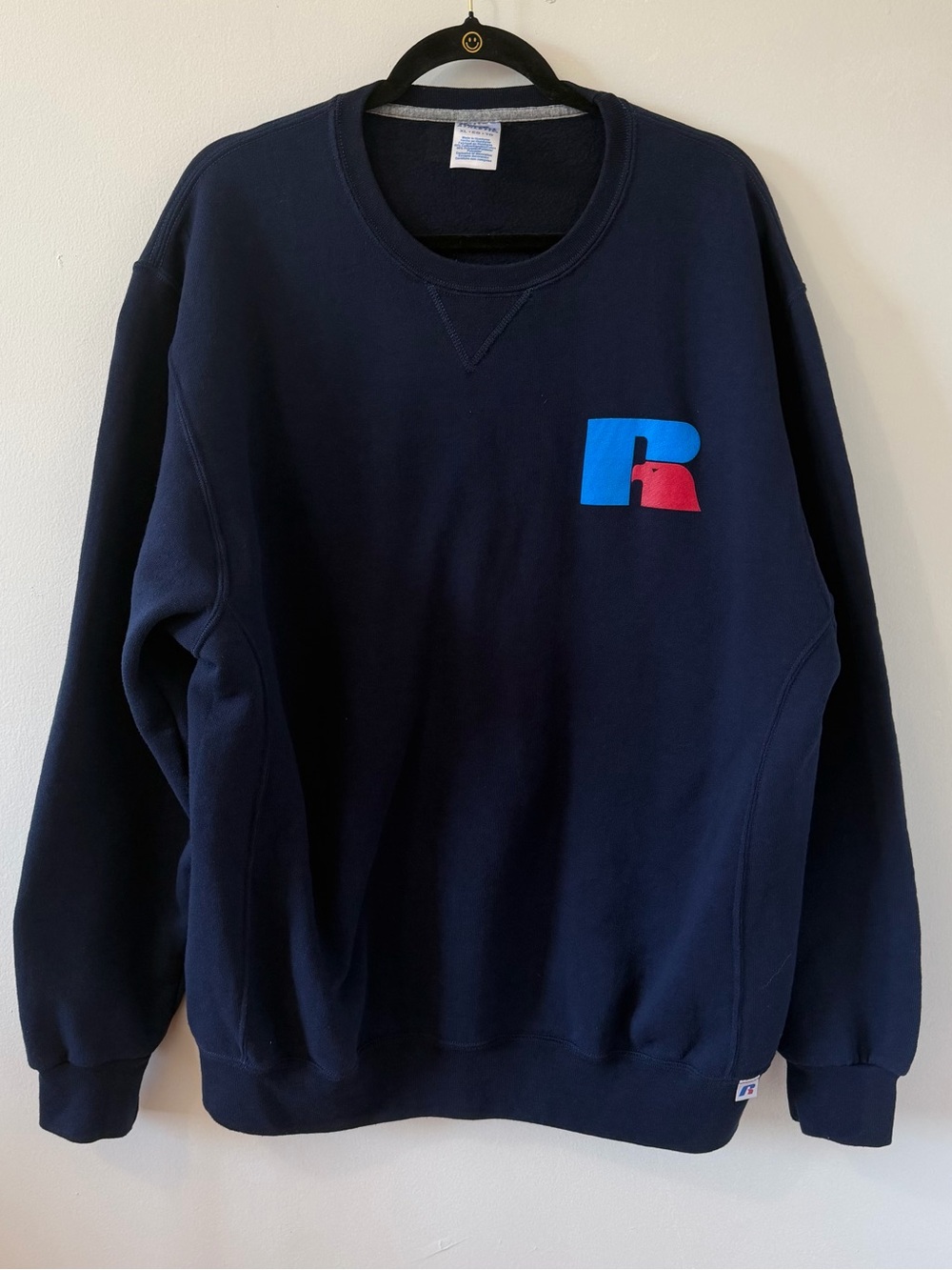 Russell Athletic Navy Crewneck Sweatshirt with Blue & Red Logo size XL